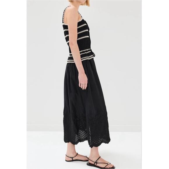 TUCKERNUCK EN Saison Lucia Crocheted Black White Midi Dress NWT Size Small - Picture 3 of 8